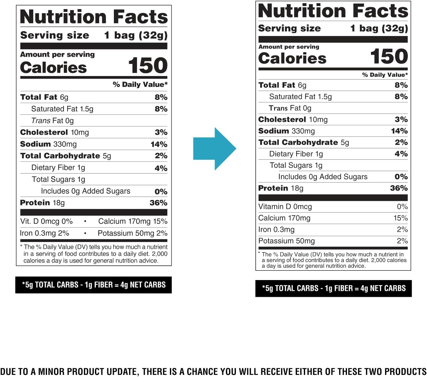Nacho Cheese Protein Chips – 18g Protein, 4g Net Carbs, Gluten Free – 1.1 oz (12 Pack)