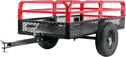 Heavy-Duty ATV Steel Dump Cart – 1,500 lb Capacity, 15 Cu. Ft. Garden Utility Trailer for Lawn Mowers & Tractors