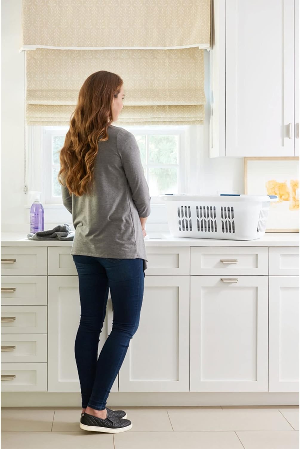 XL Hip-Hugger Laundry Basket - 2.1 Bushel, White