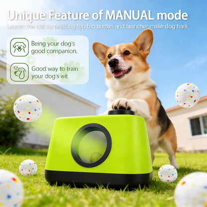 Automatic Pet Ball Launcher – Indoor & Outdoor Dog Toy with 4 Chew-Resistant Balls for Interactive Play