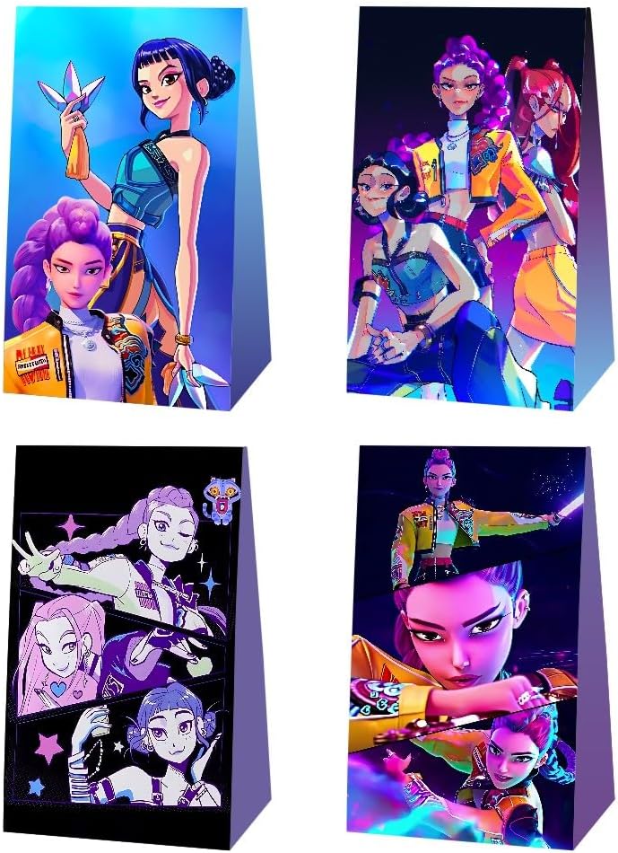 Demon Movie Hunters Birthday Gift Bags (12 PCS) – Kids Party Goodie Bags & Birthday Decorations 🎉