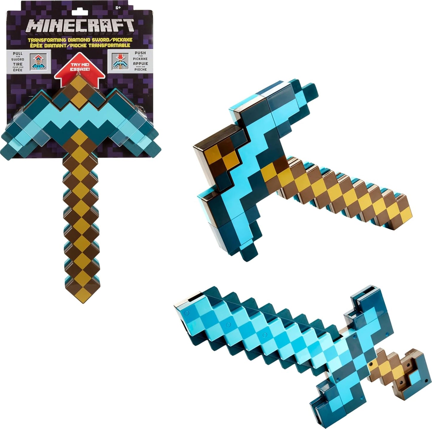 Minecraft 2-in-1 Transforming Diamond Sword & Pickaxe Toy