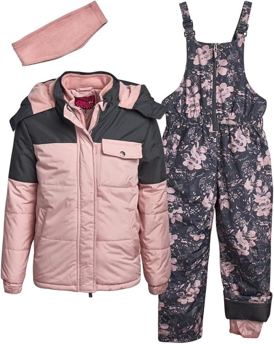 Girls’ Snowsuit – 2-Piece Waterproof Winter Jacket & Ski Pants (Ages 5-6)