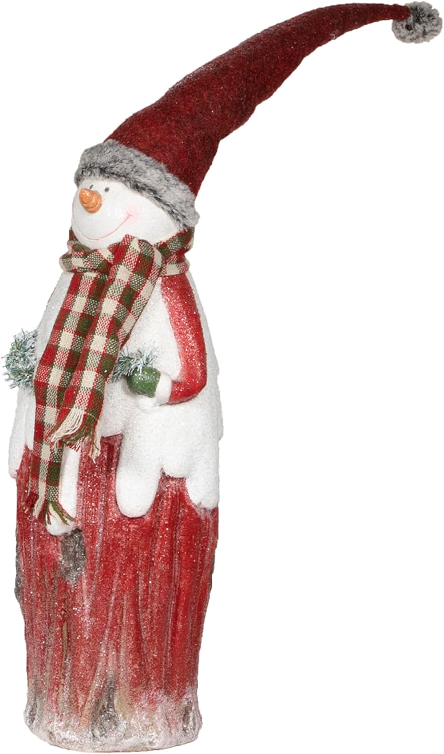 30"H Indoor Country Snowman Statue with LED Lights