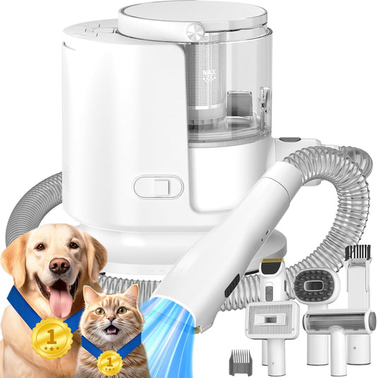 Pet Grooming Vacuum 12000P, 1.5L Dust Cup Dog Brush for Shedding Grooming