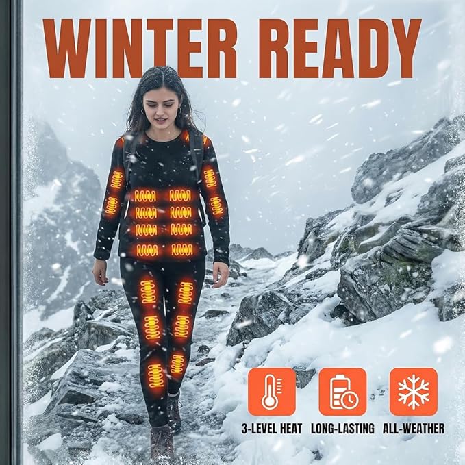 USB Heated Thermal Underwear Set – 42-Zone Intelligent Heating Top & Pants (Unisex, S–4XL)