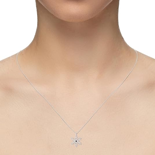 Snowflake Pendant Necklace – Natural Gemstone & Moissanite in Silver or 18K Gold Vermeil