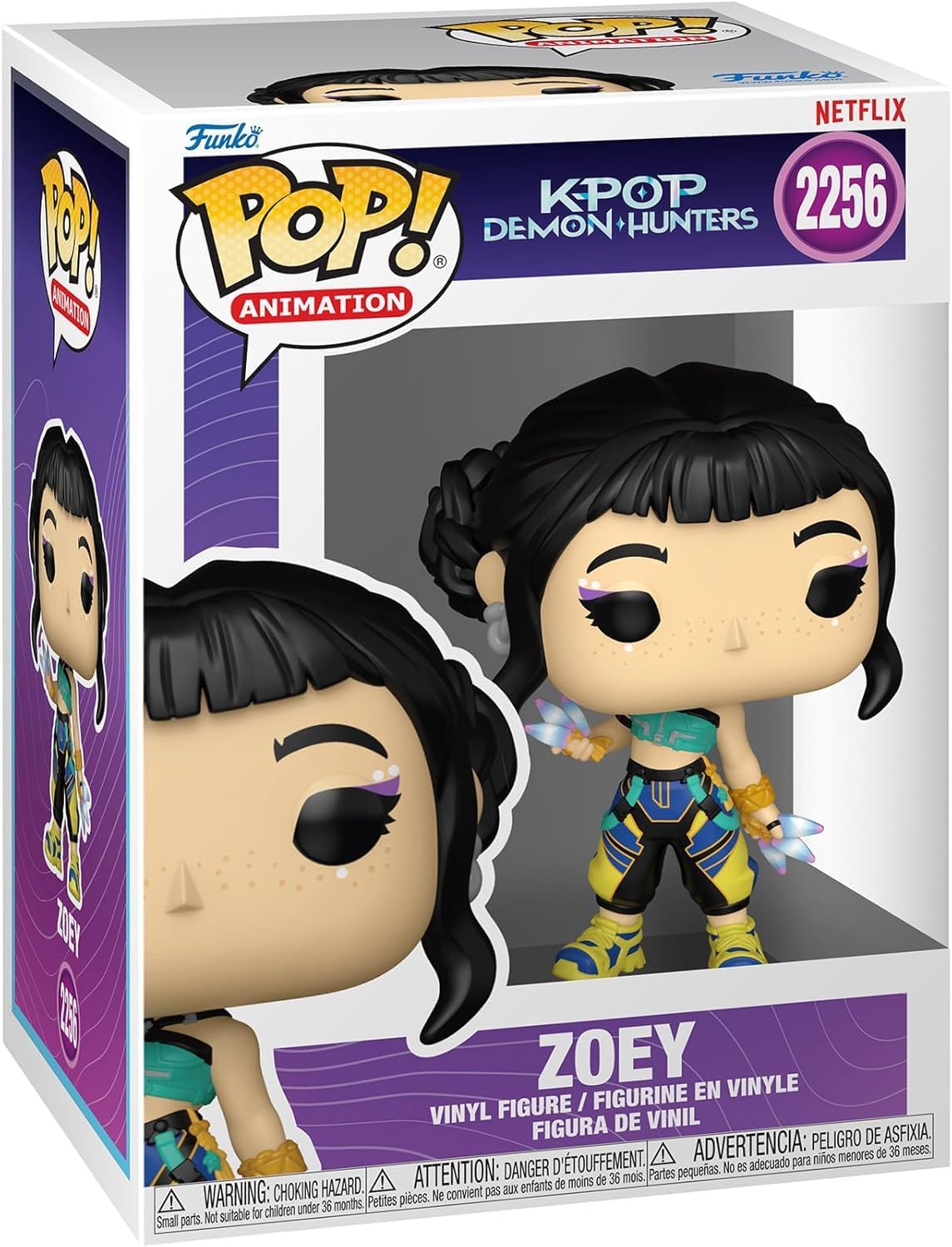 Kpop Demon Hunters - Zoey Vinyl Figure (Bundled with Compatible Box Protector Case), Multicolored, 3.75 Inches