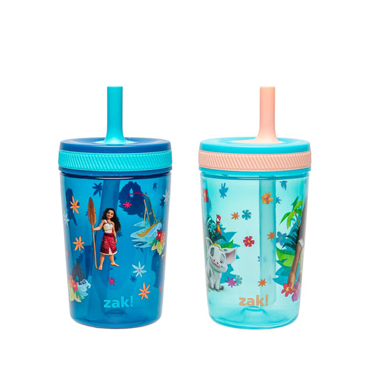 Moana 2 Kelso Toddler Cups – 15 oz Leak-Proof Sippy Cups for Kids (2 Pack) – Moana, Maui & Simea Design