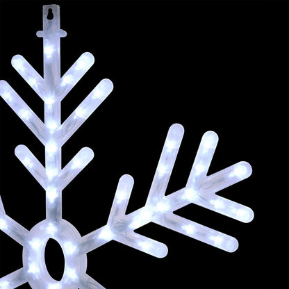 24" Snowflake Lights Decor - Indoor/Outdoor Hanging Christmas Decoration with Cool White LEDs