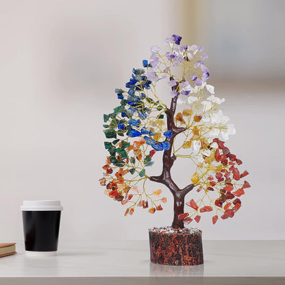 7 Chakra Tree of Life, Crystals and Healing Stones, Birthday Gifts for Women - Crystal Tree for Positive Energy, Home Office Decor, Spiritual Gifts for Women
