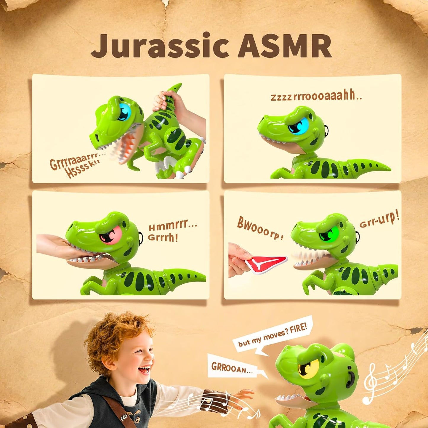 Remote Control Velociraptor – Rechargeable Dino Robot with Spray, Sounds & Dancing (Ages 3–12)