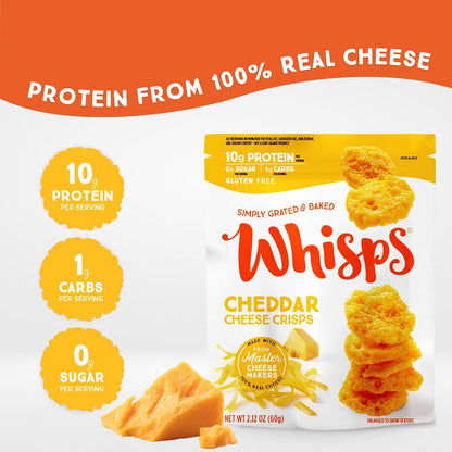 Cheese Crisps Variety Pack – High Protein, Low Carb Keto Snacks, Gluten-Free Protein Chips, 2.12 oz (6 Pack)