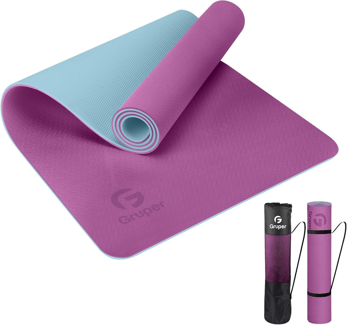 Non-Slip Fitness Yoga Mat: Eco-Friendly Design with Carrying Strap