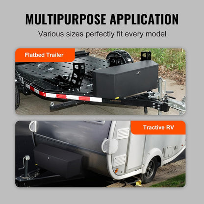 Heavy-Duty Steel Trailer Tongue Tool Box – 36" Lockable Storage Chest with Keys for Trailers, Trucks, RVs & Off-Road Vehicles