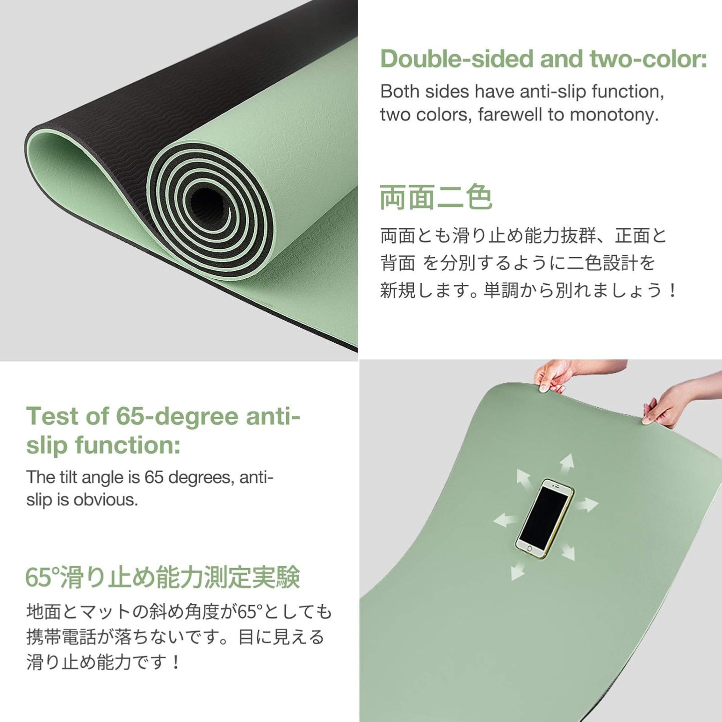 Non-Slip Fitness Yoga Mat: Eco-Friendly Design with Carrying Strap
