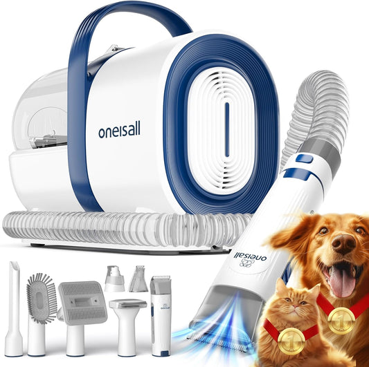 Dog Grooming Vacuum Kit – Pet Grooming Vacuum with Clippers, Nail Grinder & 7 Grooming Tools