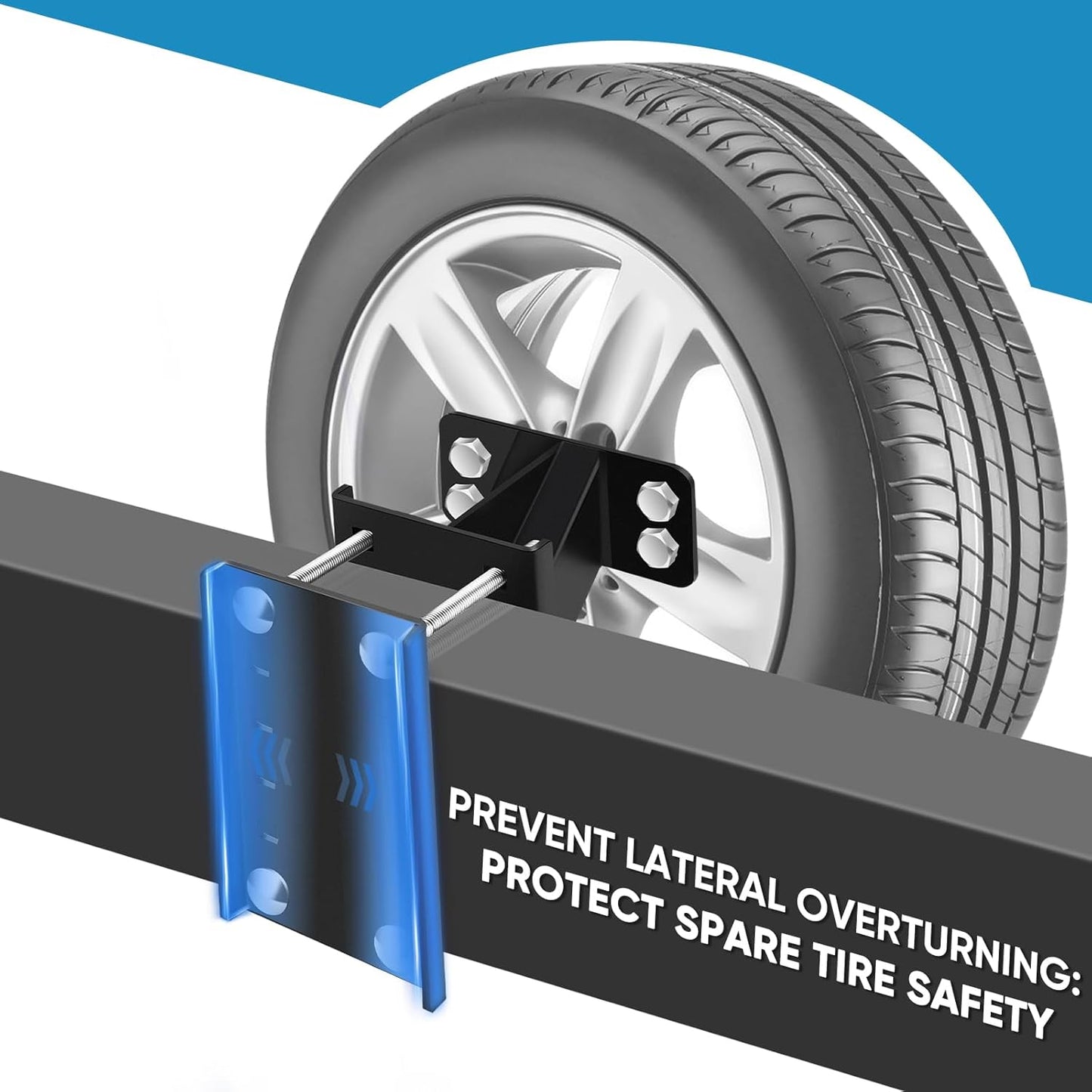 Heavy-Duty Spare Tire Carrier Mount – Locking Trailer Wheel Bracket for 4, 5 & 6-Lug Wheels, Fits Multiple Bolt Patterns, 150 lb Capacity