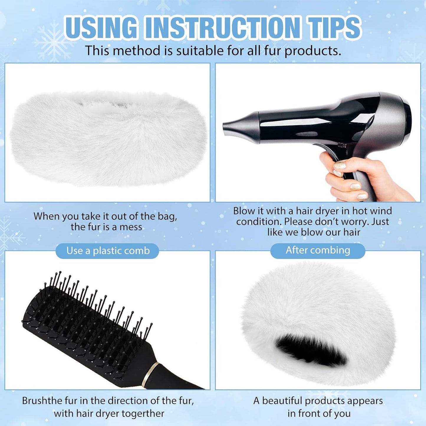 3-Pack Faux Fur Headbands for Women – Fluffy Winter Ear Warmers (3 Colors)