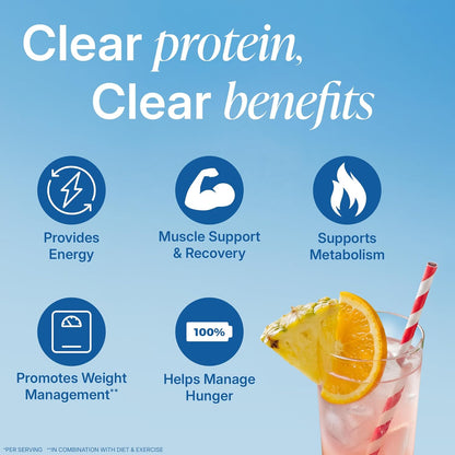 Orgain Clear Whey Isolate Protein Powder – Tropical Punch, 22g Protein, 0g Sugar – 18.4 oz, 18 Servings