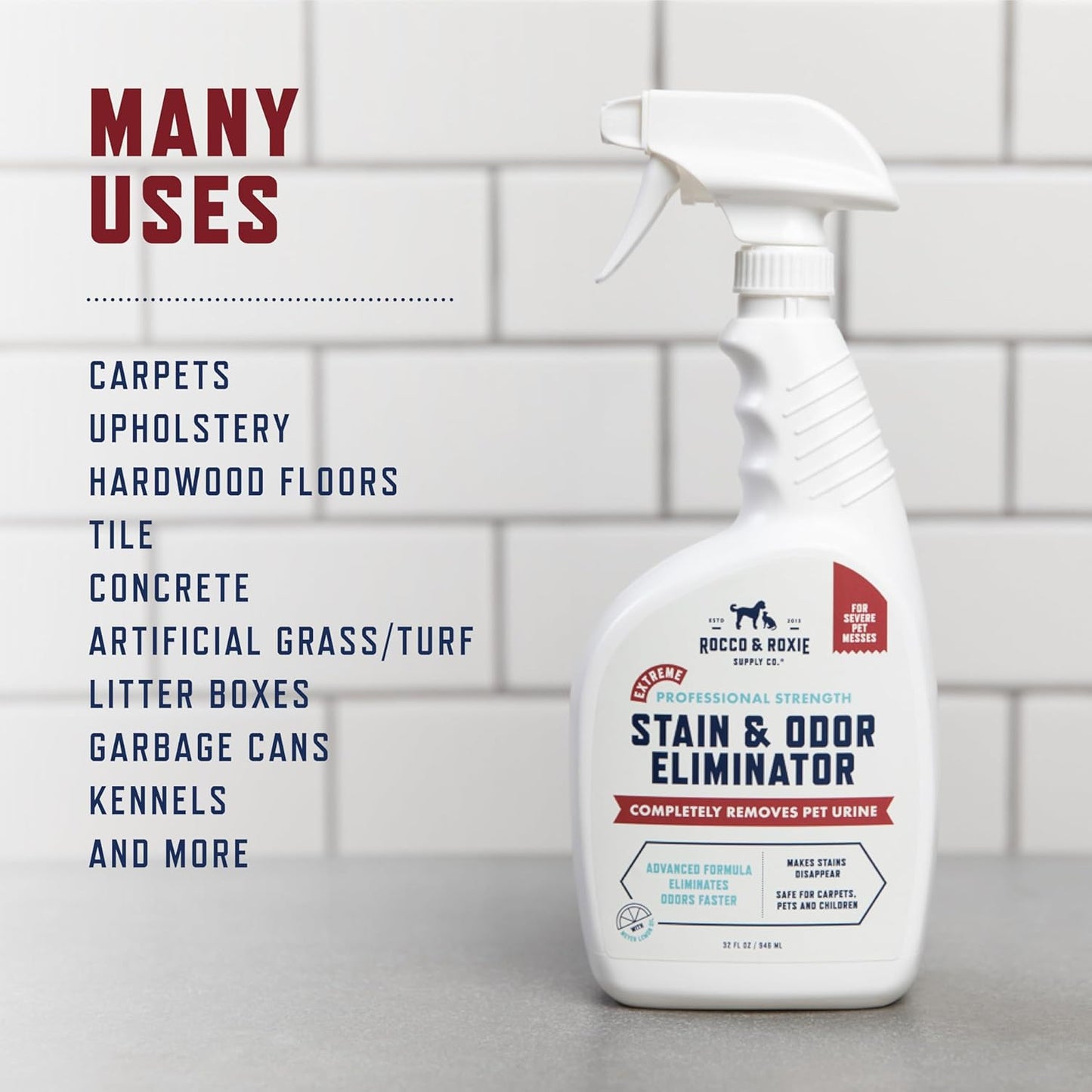 Extreme Pet Stain & Odor Eliminator – Enzyme Cleaner Spray for Dog & Cat Urine, Carpet & Home Cleaning