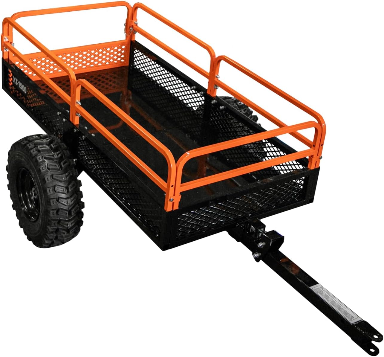Heavy-Duty 1,500 lb ATV/UTV Utility Trailer – Solid Steel Floor, All-Terrain Tires & Pivoting Tongue for Farm, Garden & Land Management