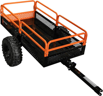 Heavy-Duty 1,500 lb ATV/UTV Utility Trailer – Solid Steel Floor, All-Terrain Tires & Pivoting Tongue for Farm, Garden & Land Management