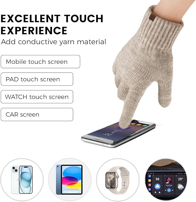 Women’s Winter Beanie, Scarf & Touchscreen Gloves Set – Fleece-Lined Knit Gift