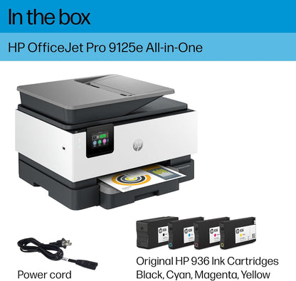 OfficeJet Pro 9125e All-in-One Printer – Print, Copy, Scan, Fax; 3-Month Instant Ink Trial Included