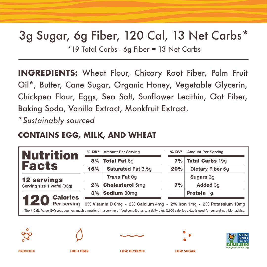 Honey & Oats Stroopwafels – Keto-Friendly, Non-GMO, Low Sugar (3g), Low-Calorie Snack, 48 Pack