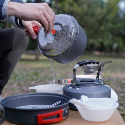 Lightweight Camping Cookware Set for Family Hiking and Picnics