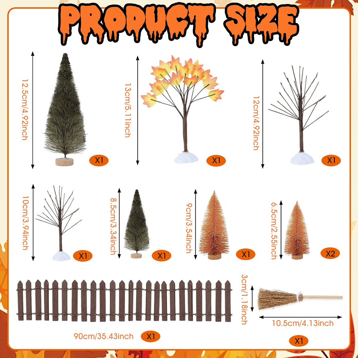 33-Piece Mini Fall Resin Figurine Set – Pumpkins, Scarecrow, Trees & Farm Miniatures for Thanksgiving Harvest Table Décor