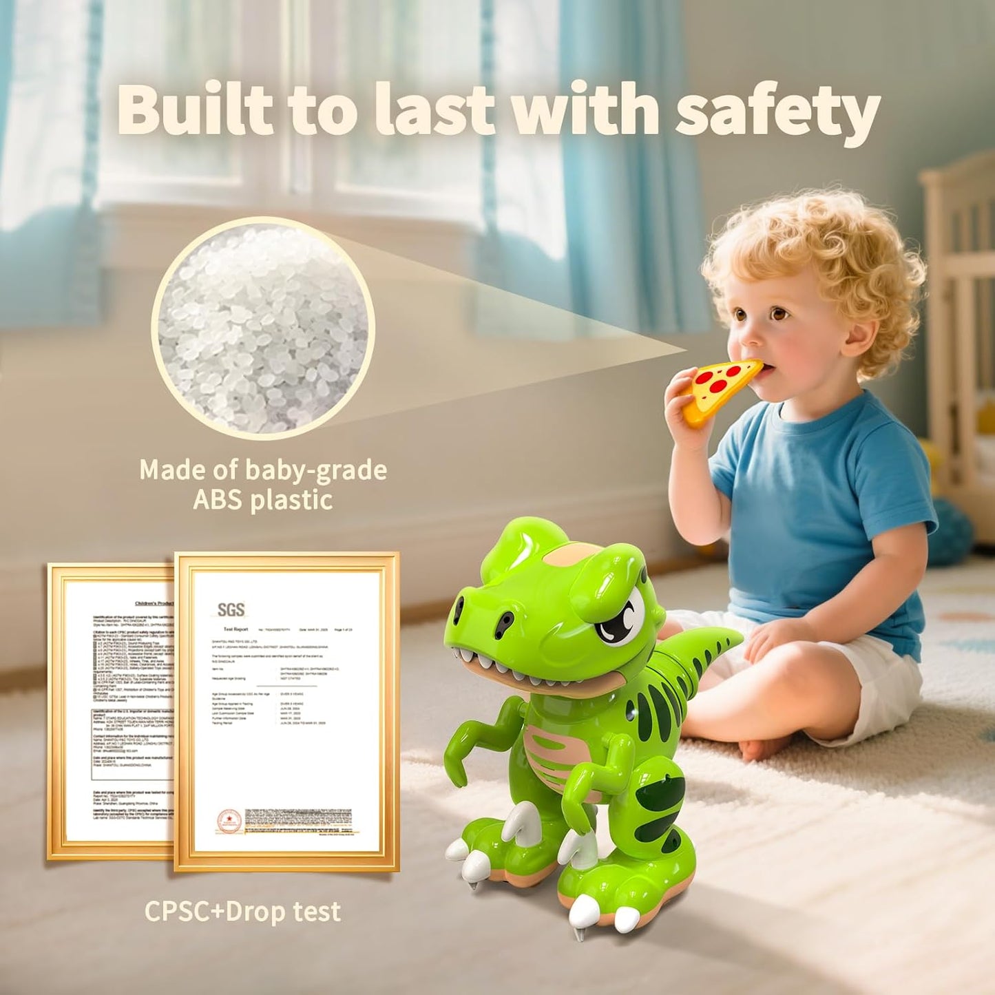 Remote Control Velociraptor – Rechargeable Dino Robot with Spray, Sounds & Dancing (Ages 3–12)