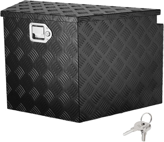 Heavy-Duty Aluminum Trailer Tongue Tool Box – 39" Lockable Storage Chest with Keys for Trailers, Trucks, RVs & Off-Road Vehicles, Black