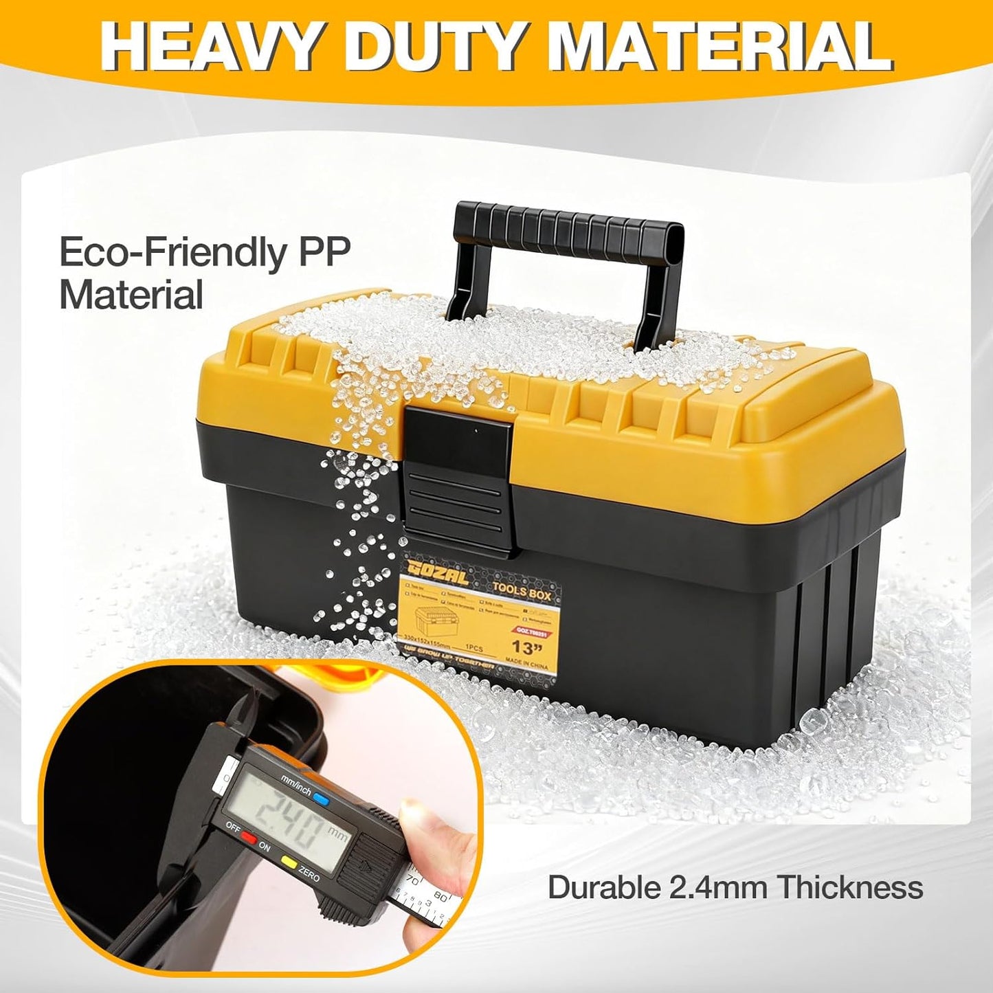 4 Pack Heavy-Duty Plastic Tool Boxes – Portable Lockable Storage Cases with Removable Trays & Dividers