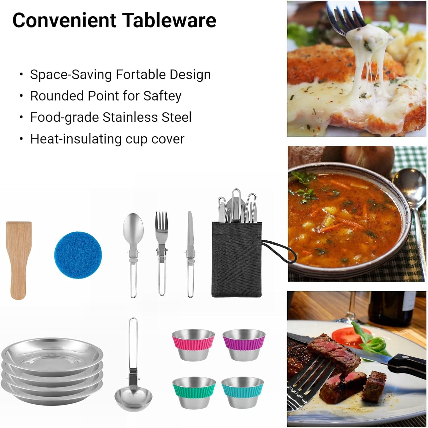 Lightweight Camping Cookware Set for Family Hiking and Picnics