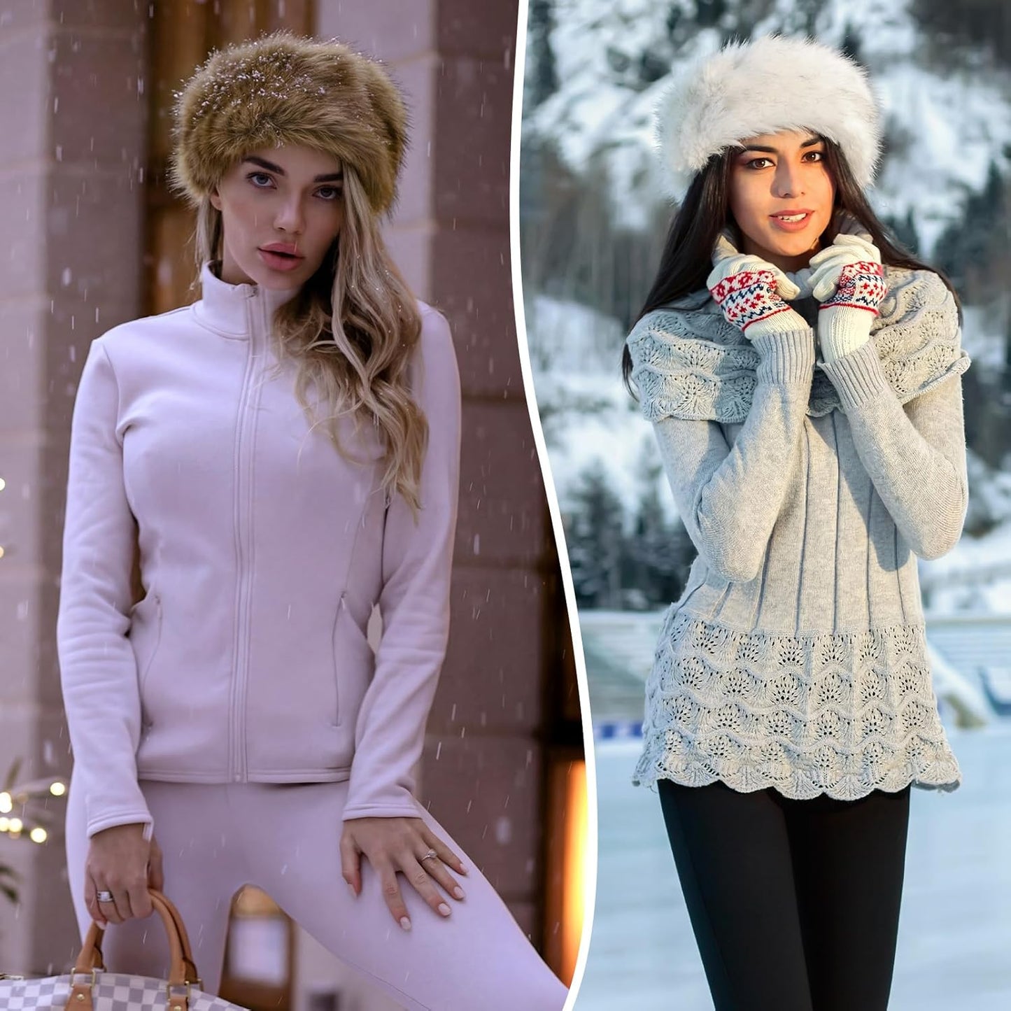 3-Pack Faux Fur Headbands for Women – Fluffy Winter Ear Warmers (3 Colors)