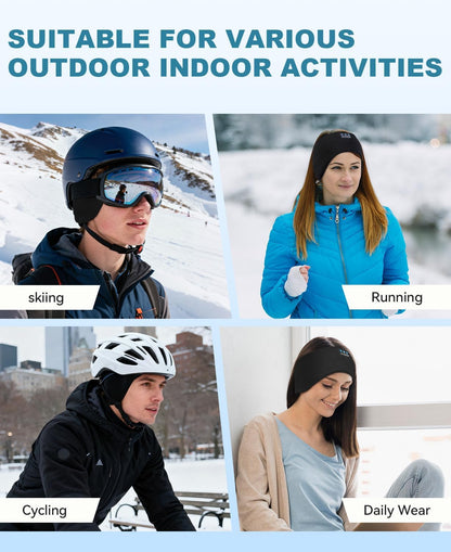 2-Pack Bluetooth Sleep Headphones Ear Warmer Headbands – Wireless Winter Ear Covers for Sports & Sleep