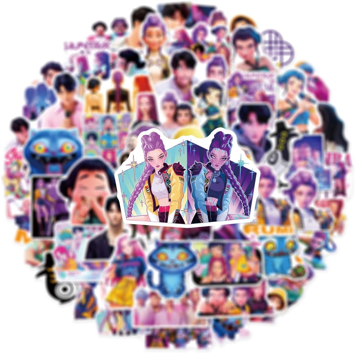 Demon Hunters Stickers (60 Pack) – Waterproof Vinyl Kpop Stickers for Water Bottle, Laptop & Phone