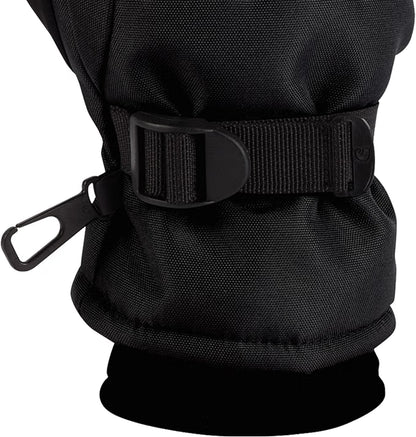 Men’s Waterproof Insulated Winter Gloves – Knit Cuff Cold Weather Gloves, Black, Large