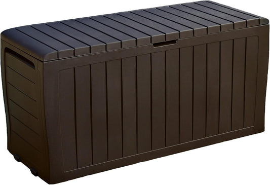 71-Gallon Resin Outdoor Storage Box for Patio Furniture
