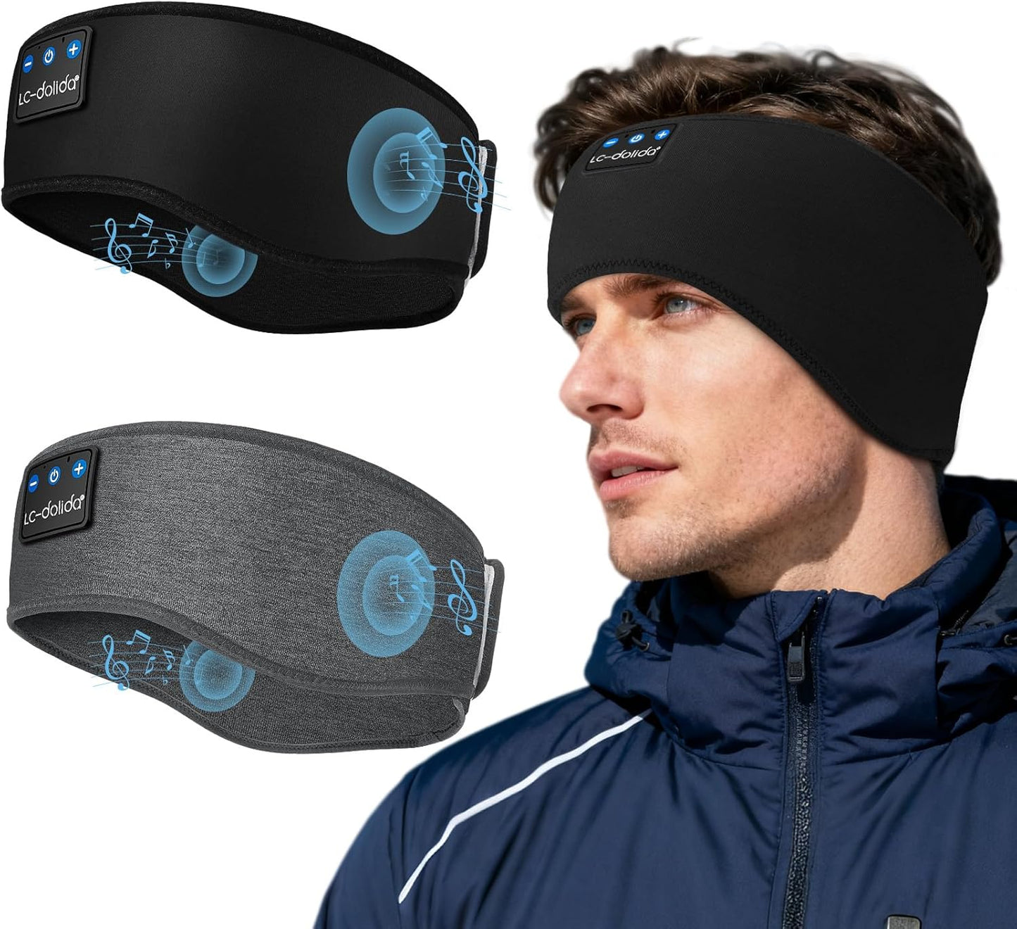 2-Pack Bluetooth Sleep Headphones Ear Warmer Headbands – Wireless Winter Ear Covers for Sports & Sleep