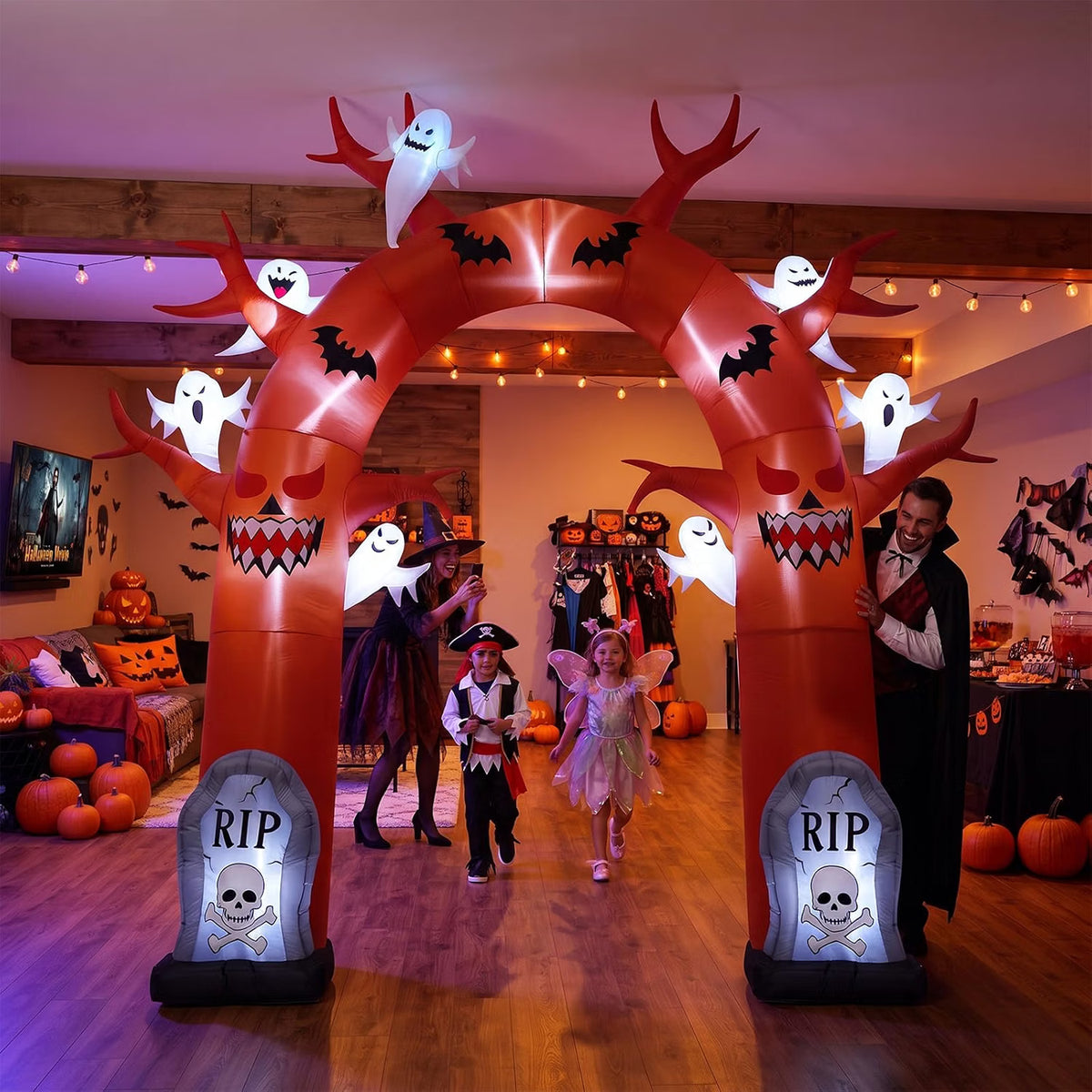 10 FT Halloween Inflatable Dead Tree Archway – LED Light-Up Outdoor Blow-Up Decoration for Yard, Lawn & Garden