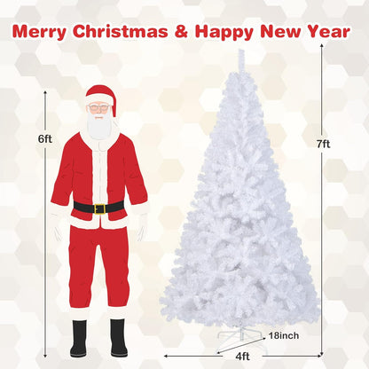 7ft Artificial PVC Christmas Tree with Stand - White