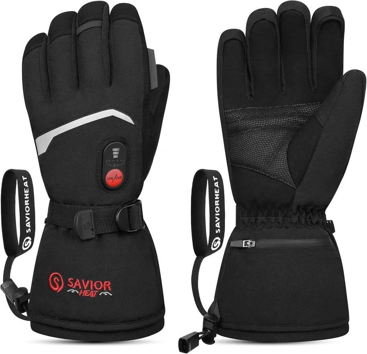 Rechargeable Heated Gloves for Men & Women – 3000mAh Waterproof Ski Gloves with 3 Heat Levels up to 150°F, Size Medium