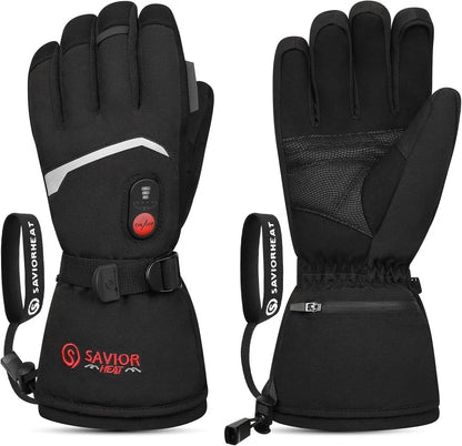 Rechargeable Heated Gloves for Men & Women – 3000mAh Waterproof Ski Gloves with 3 Heat Levels up to 150°F, Size Medium