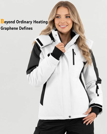 Women’s Graphene Heated Jacket – 12V Fast-Heating Winter Coat with 18,400mAh High-Capacity Battery
