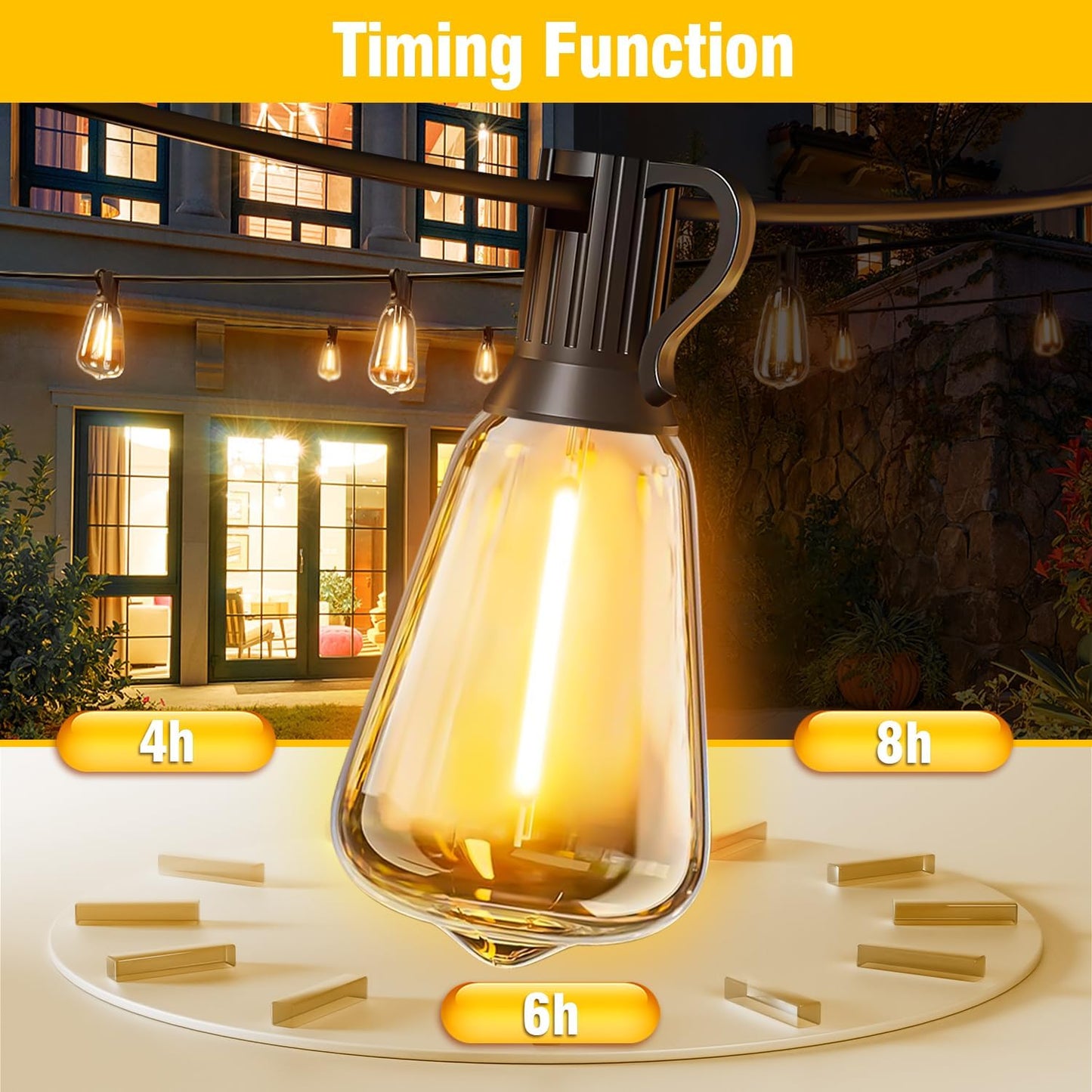 100FT Solar String Lights – Waterproof ST38 LED Patio Lights with Remote & Timer