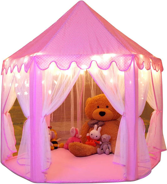 Princess Tent Girls Castle Play with Star Lights Toy