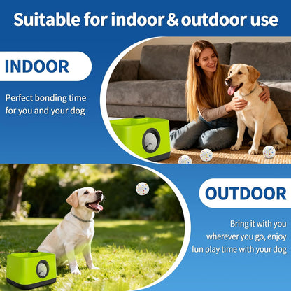 Automatic Pet Ball Launcher – Indoor & Outdoor Dog Toy with 4 Chew-Resistant Balls for Interactive Play